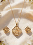 RSJ Ziya Floral Cutwork Gold Pendant Set