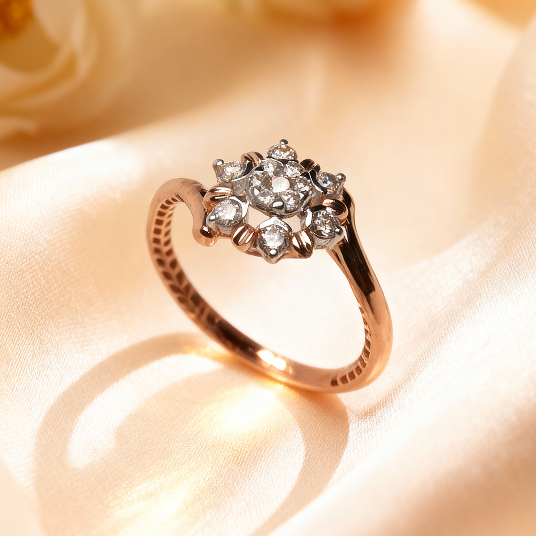 Bella Vintage Petal Diamond Ring