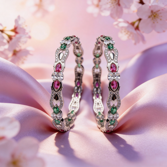 Siora Ruby Emerald Infinity Bangles