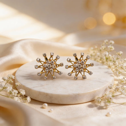 Luxe Diamond Solara Burst Earrings