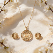 RSJ Aarohi Mandala Gold Pendant Set