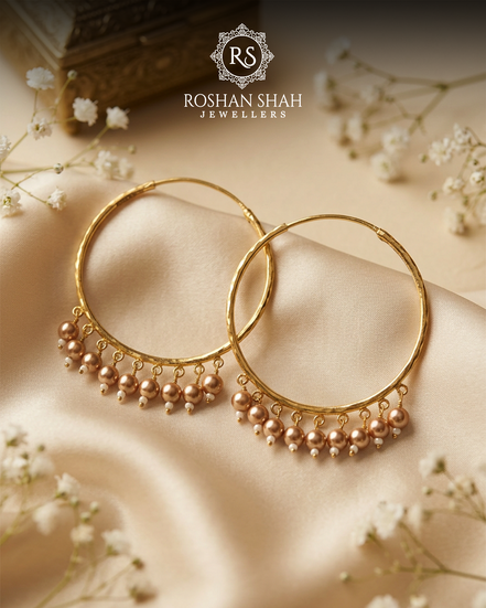 Rose Pearl Bali Hoops