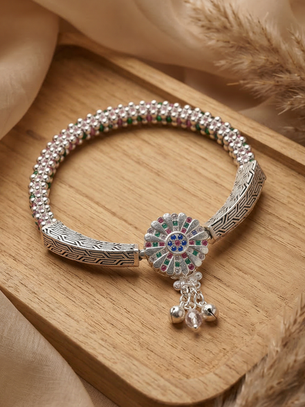 Siora Royal Prism Silver Anklet