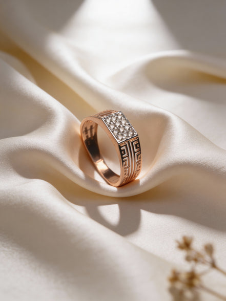 Bella Regal Grid Diamond Ring (Rose Gold)