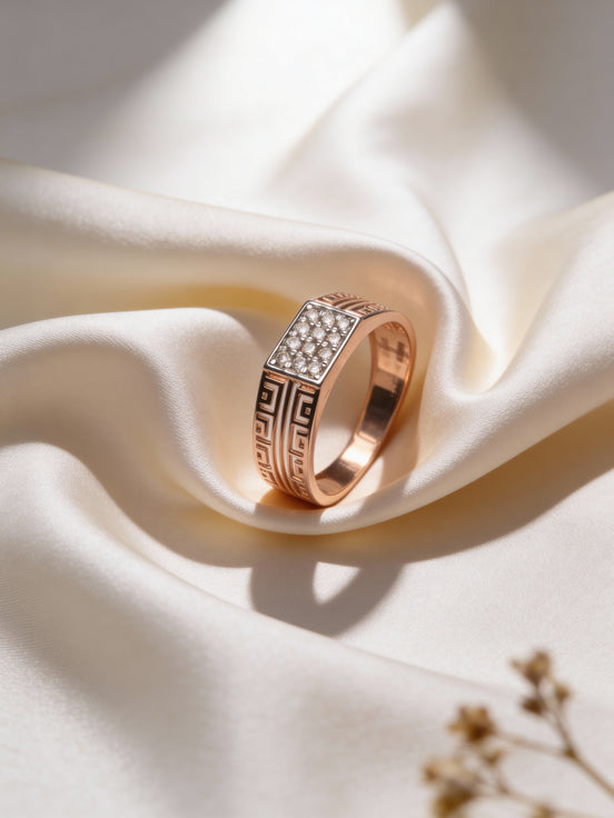 Bella Regal Grid Diamond Ring (Rose Gold)