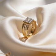 Bella Heritage Lattice Diamond Ring (Yellow Gold)
