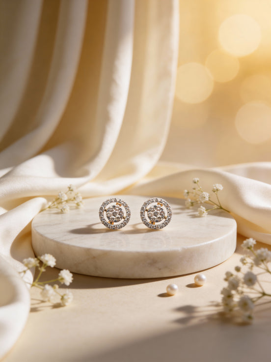 Bella Halo Grace Diamond Stud Earrings