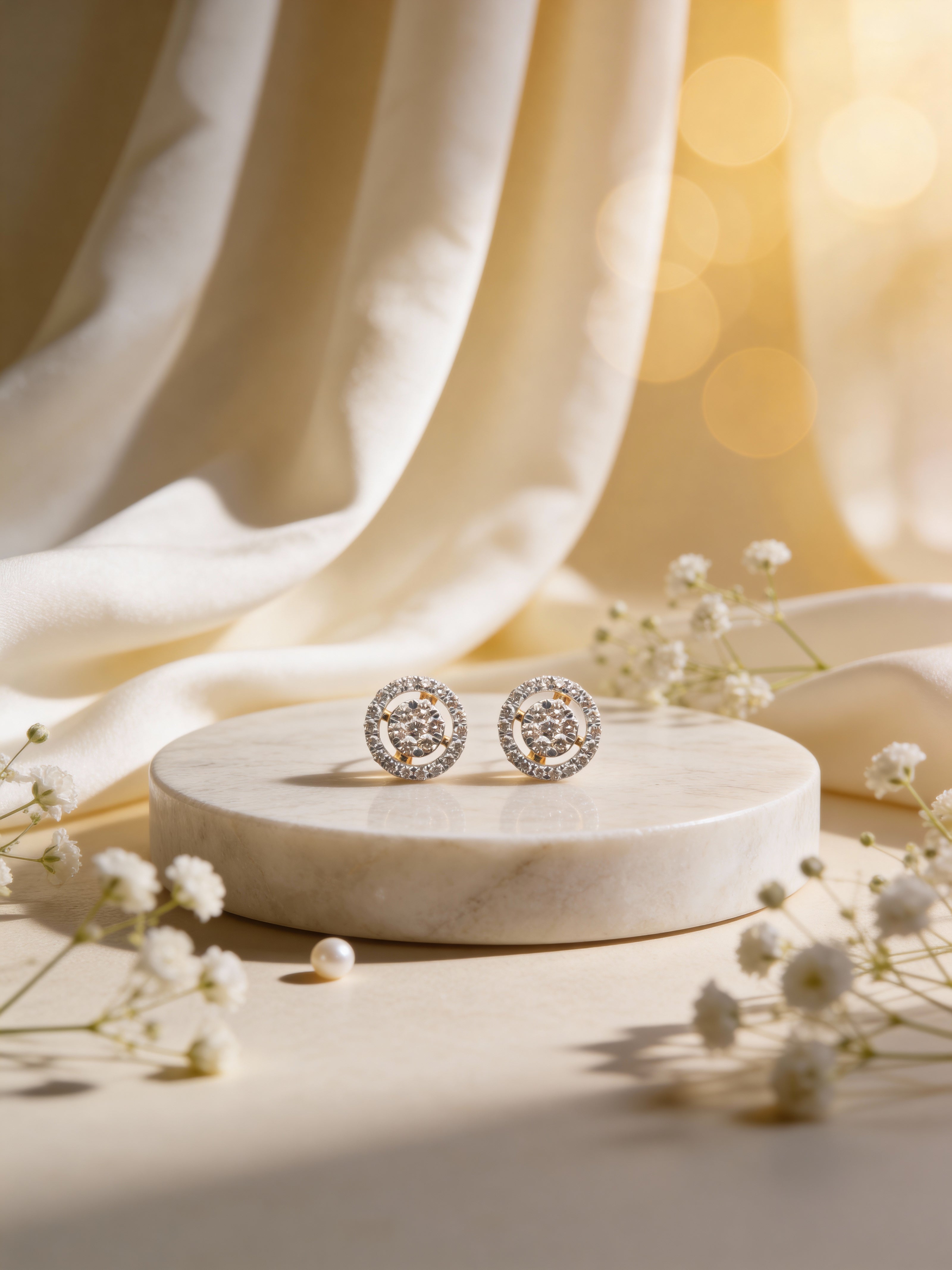 Bella Halo Grace Diamond Stud Earrings