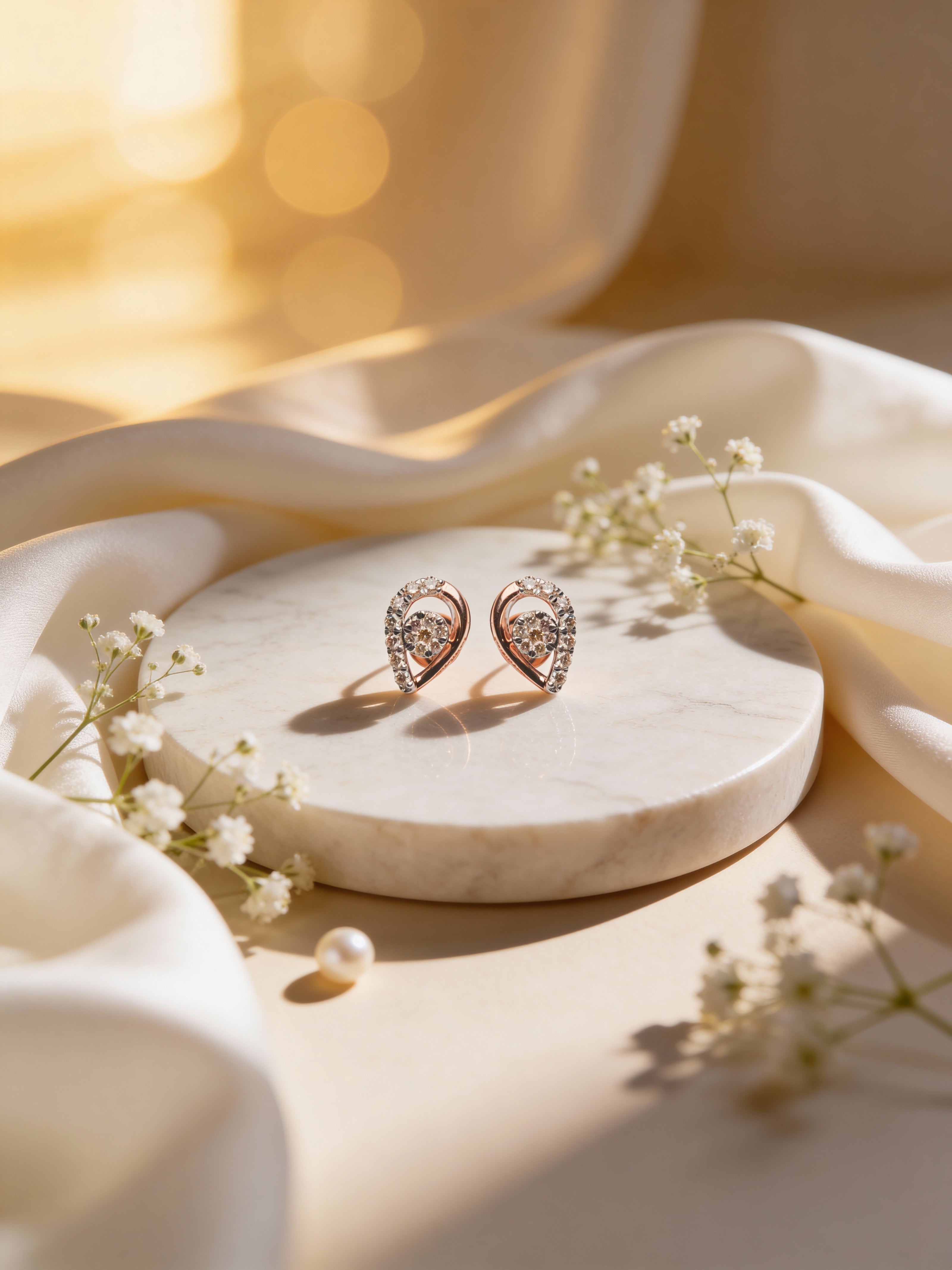 Bella Whisper Teardrop Diamond Earrings