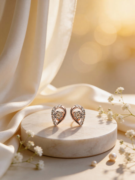 Bella Whisper Teardrop Diamond Earrings