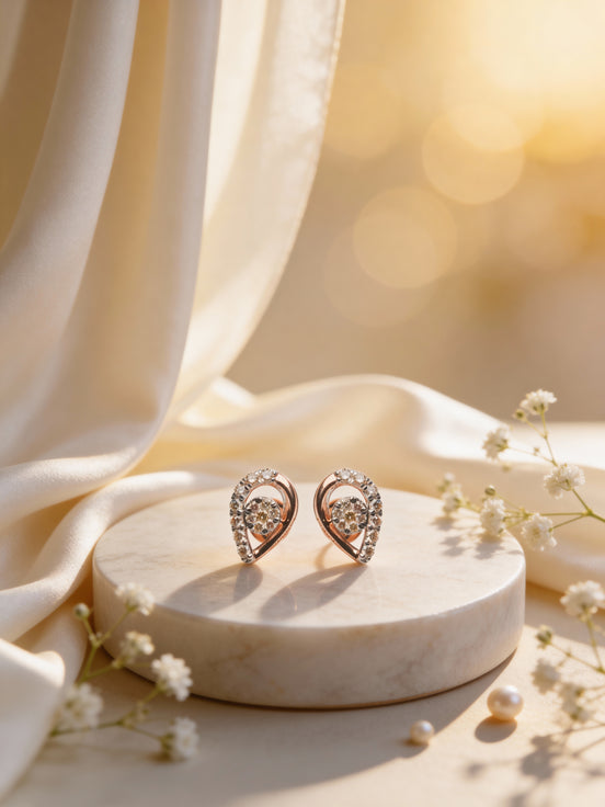 Bella Whisper Teardrop Diamond Earrings