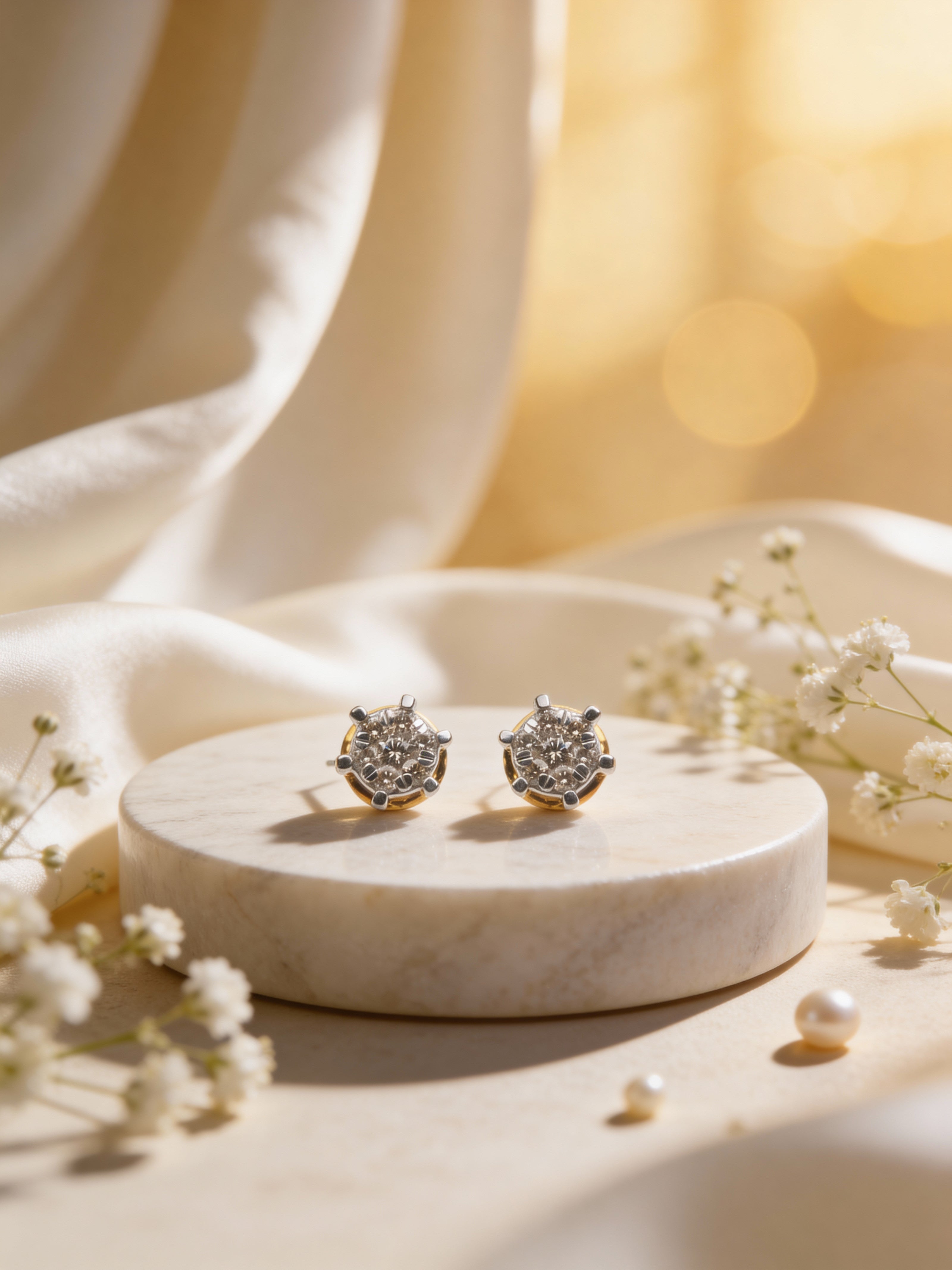 Bella Solis Diamond Stud Earrings