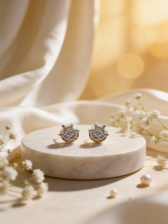 Bella Solis Diamond Stud Earrings