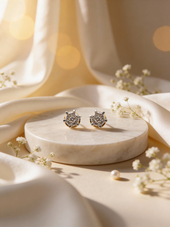 Bella Solis Diamond Stud Earrings