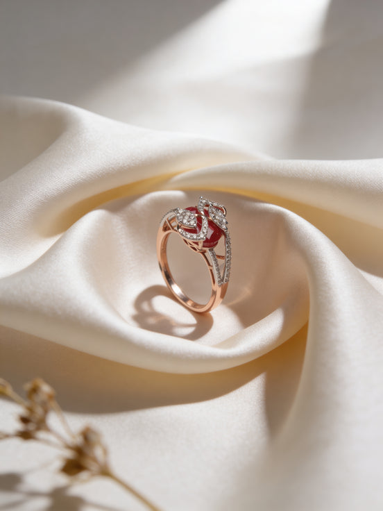 Bella Petal Crimson Crown Ring