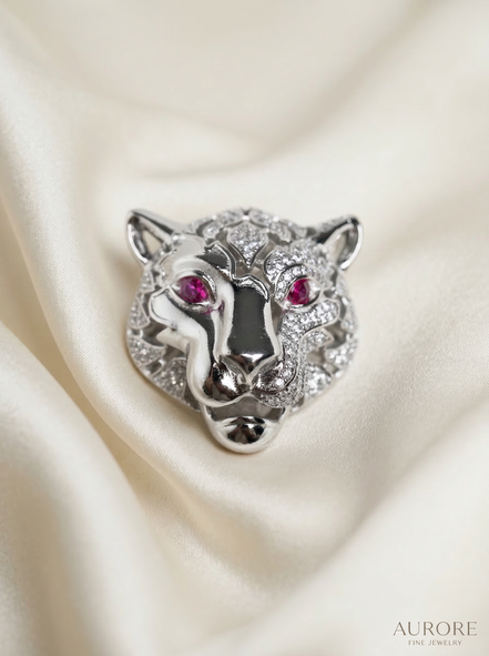 Siora Royal Panther Silver Brooch