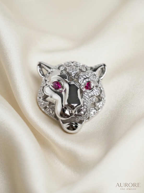 Siora Royal Panther Silver Brooch