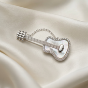 Siora Harmony Guitar Silver Brooch