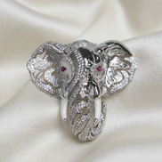 Siora Majestic Elephant Silver Brooch