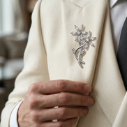 Siora Blooming Grace Silver Floral Brooch
