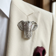 Siora Majestic Elephant Silver Brooch