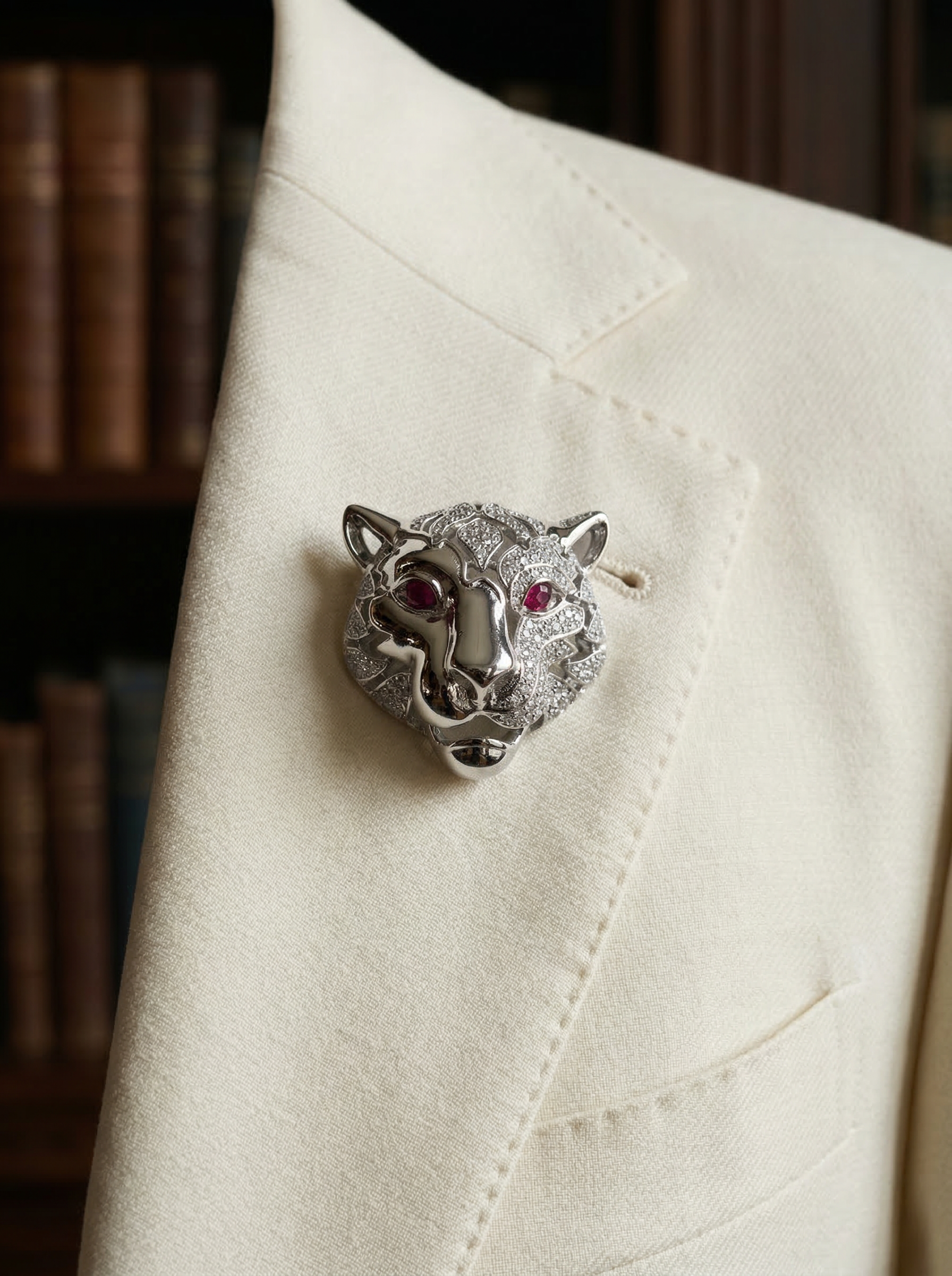 Siora Royal Panther Silver Brooch