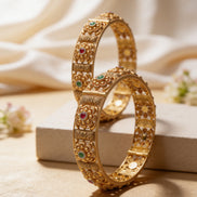 Meenakari Floral Heritage Kada Set