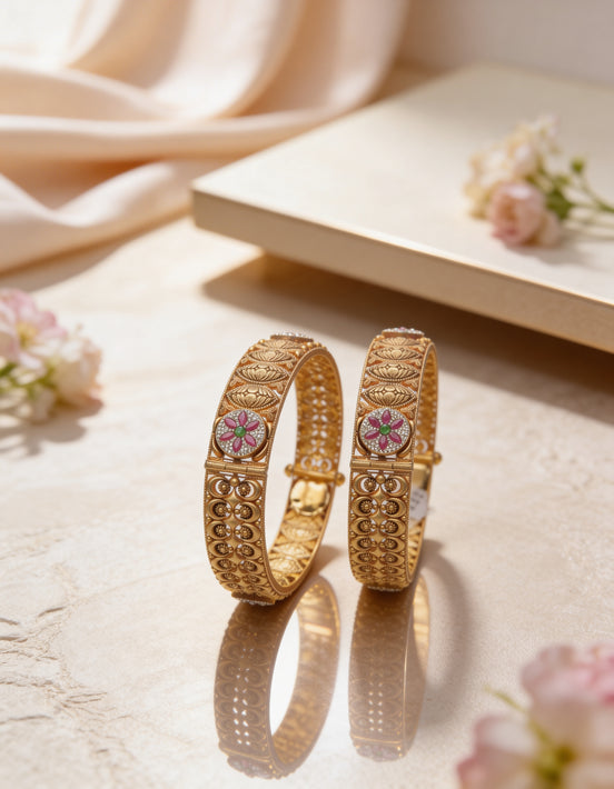 Pushp Motif Designer Kada Set