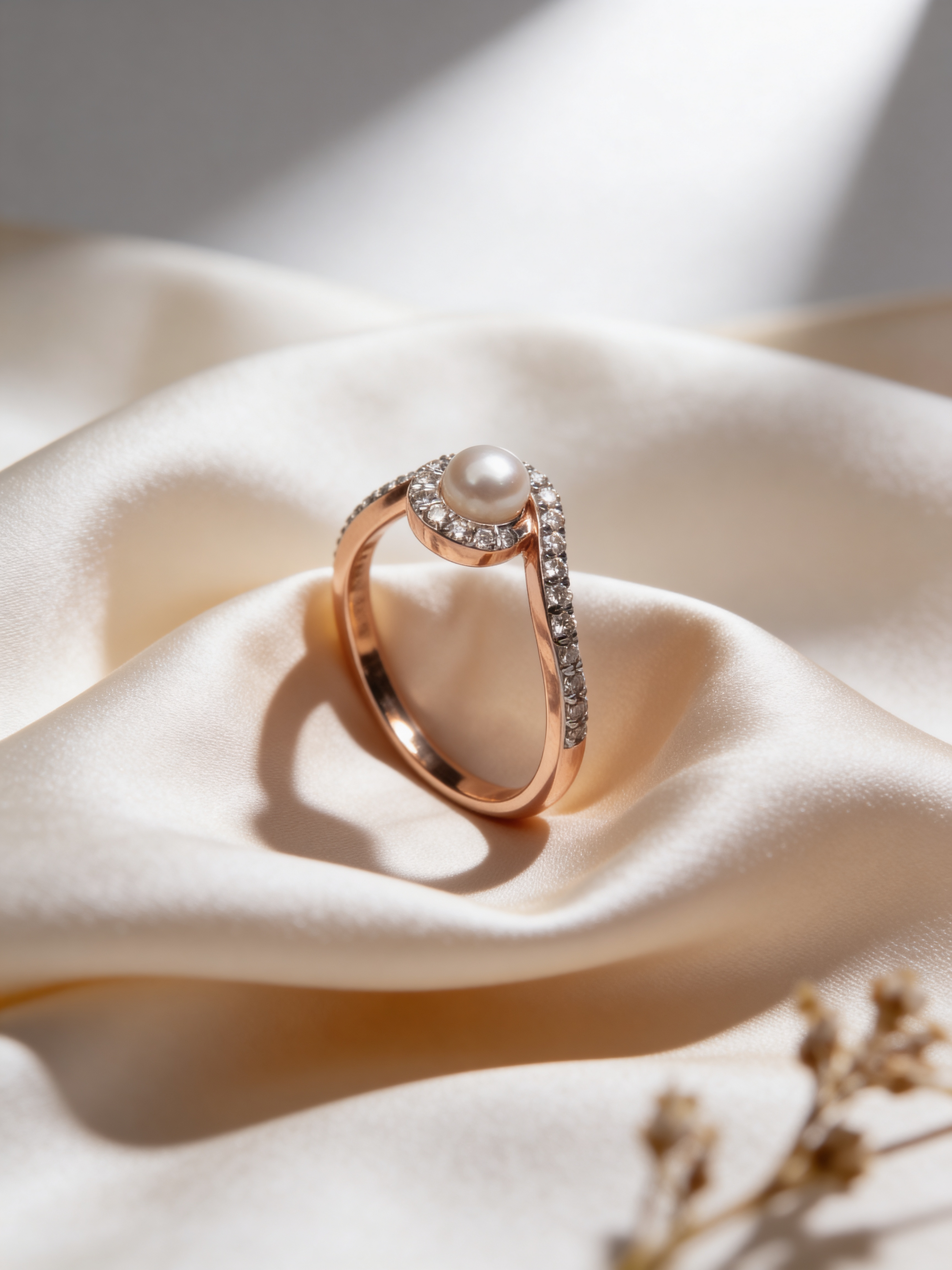 Bella White Pearl Halo Ring