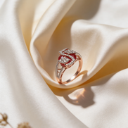 Bella Petal Crimson Crown Ring