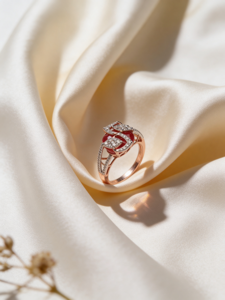 Bella Petal Crimson Crown Ring