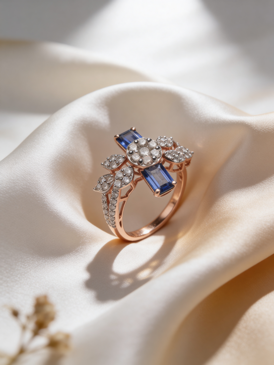 Bella Twin Sapphire Bloom Ring