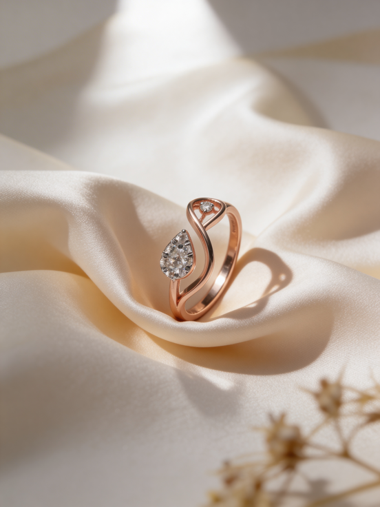 Bella Twirl Teardrop Ring