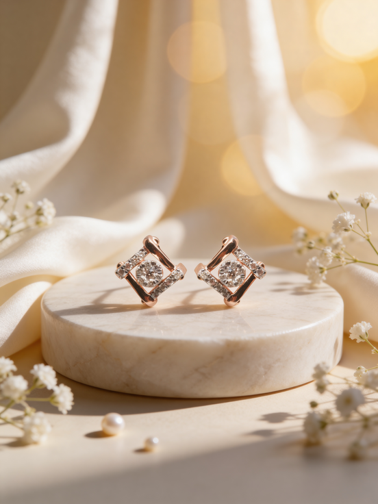 Bella Radiant Square Studs
