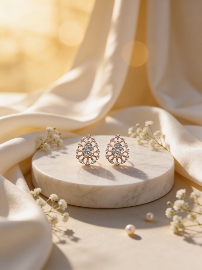 Bella Teardrop Halo Earrings