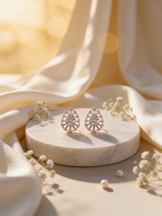 Bella Teardrop Halo Earrings