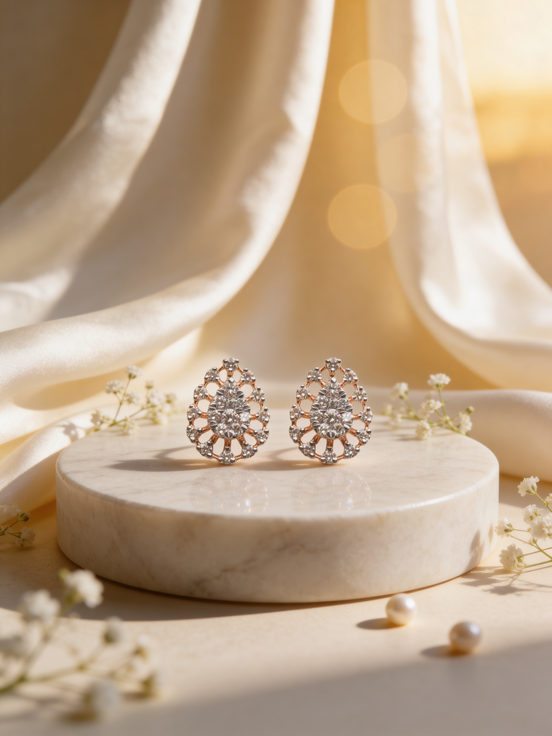 Bella Teardrop Halo Earrings
