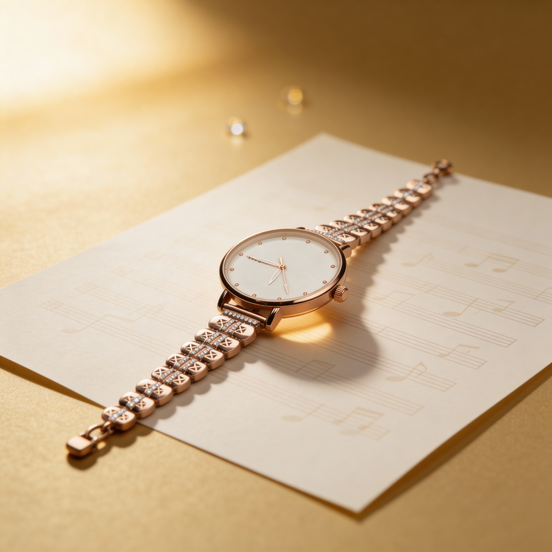 Siora Lyrica Rose Silver Watch