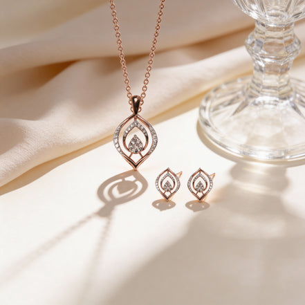 Bella Teardrop Grace Diamond Pendant Set
