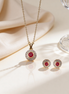 Bella Ruby Halo Pendant Set
